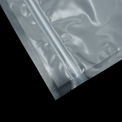Precut এমবসড স্বচ্ছ জিপার ব্যাগ ভ্যাকুয়াম সিল ফুড ভ্যাক স্টোরেজের জন্য