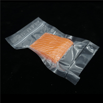 Precut এমবসড স্বচ্ছ জিপার ব্যাগ ভ্যাকুয়াম সিল ফুড ভ্যাক স্টোরেজের জন্য